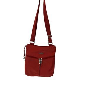 Baggallini Orange Nylon Crossbody Bag Purse Travel Luggage New 11x10"